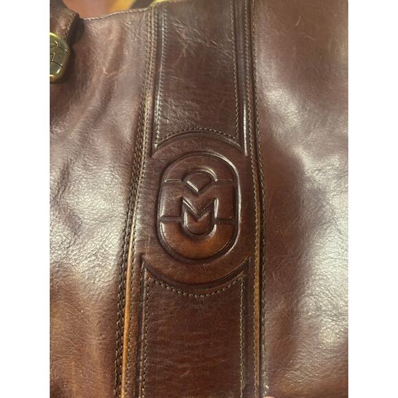 VTG Marino Orlandi Distressed Brown Leather Shoulder / Hand Bag Made in Italy - Picture 2 of 15
